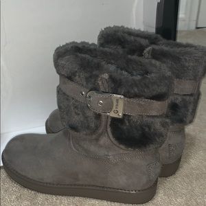 Grey Fuzzy Boots
